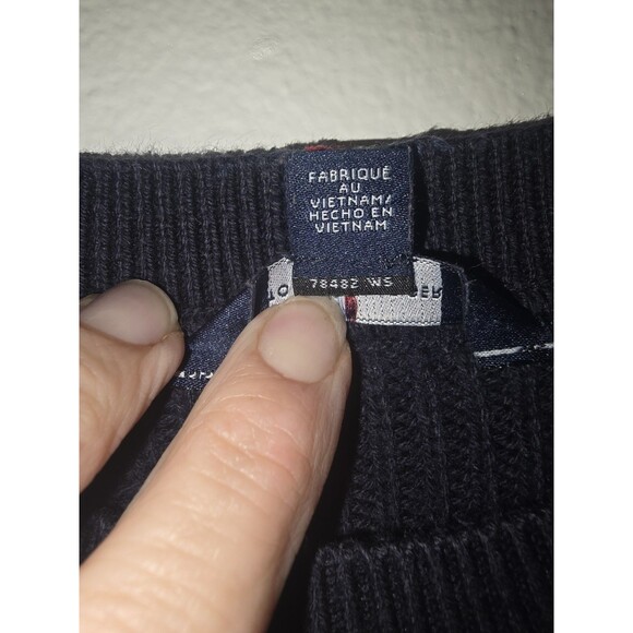 Tommy Hilfiger Flag Sweater Black Knit Youth XL 16/18 Women’s Small Logo... - Picture 6 of 10